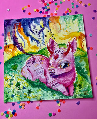 Sweetest Deer Original Watercolour Art