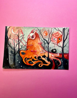 As I Watched Watercolour Postcard