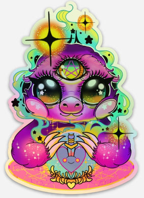 Psychic Sloth Holographic sticker