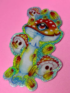 Amanita Mushroom Glitter Sticker