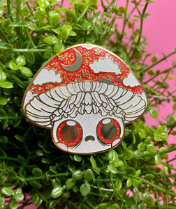 Mushroom Worry Wart Pin