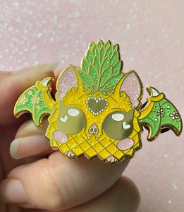 Pineapple Fruit Bat Enamel Pin