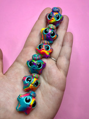 Rainbow Tie Dye Swirly Heads
